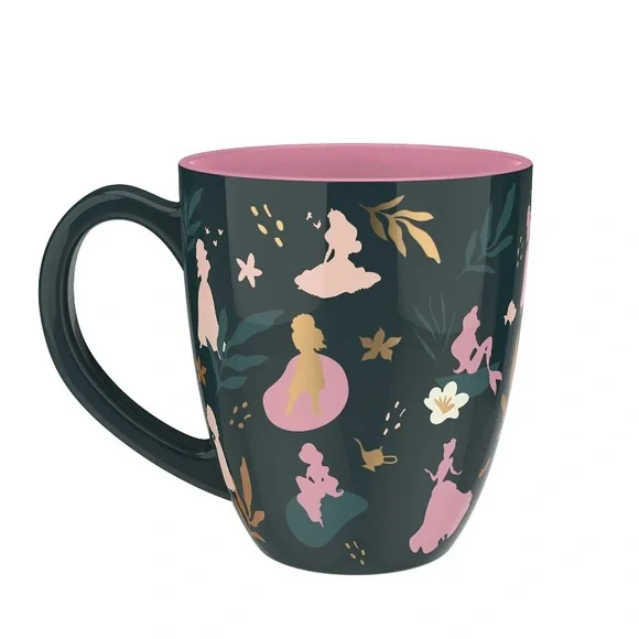 15oz Disney Princess Silhouette Mug - Dark Green and Pink - Picture 5 of 5